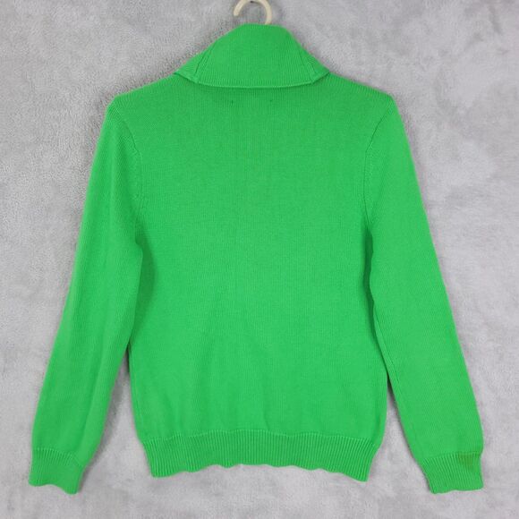 Vintage Ralph Lauren L-RL Active Sweater Women Large Shawl Collar Large Green - Picture 7 of 10